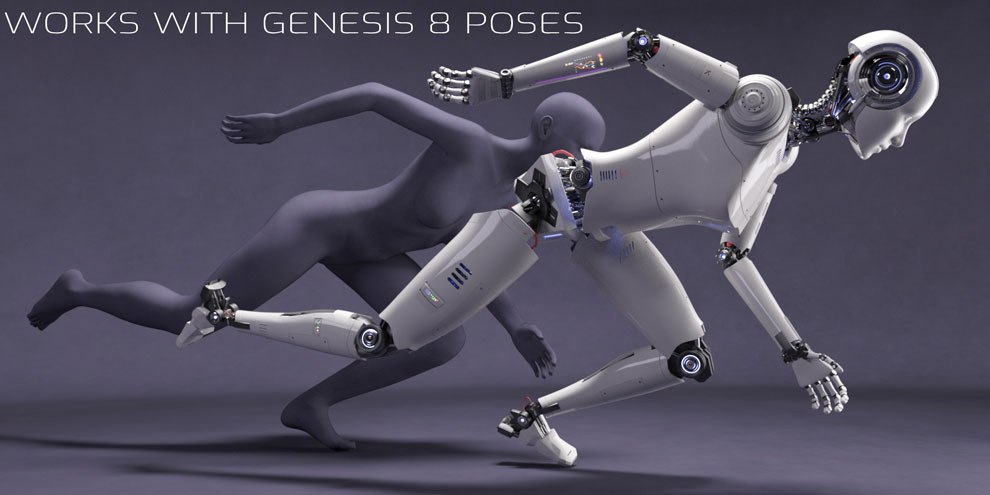 مدل سه بعدی ربات انسان‌نما زن
