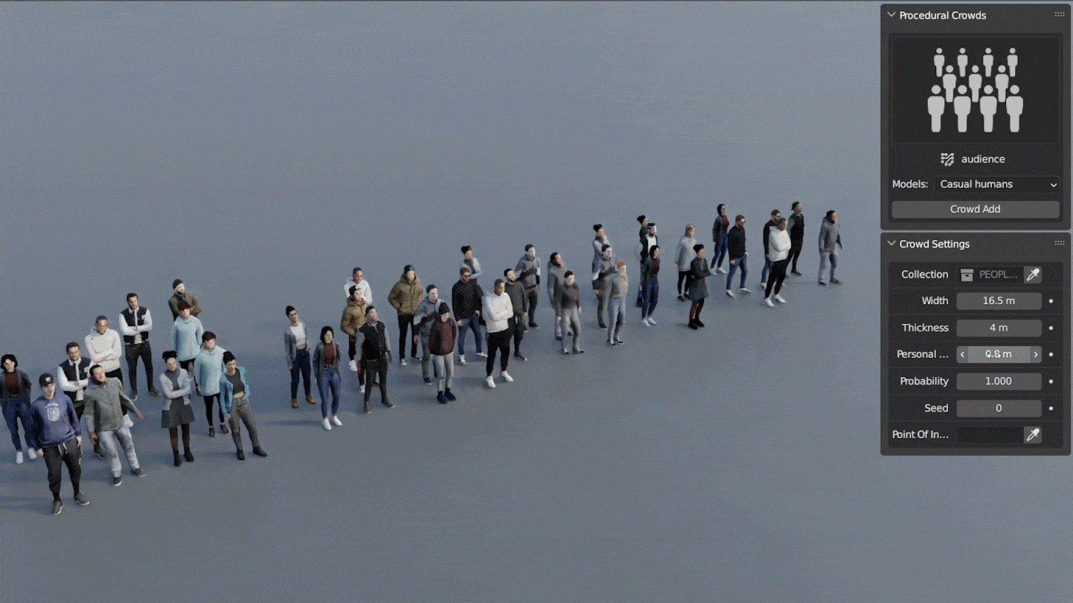 پلاگین بلندر Procedural Crowds