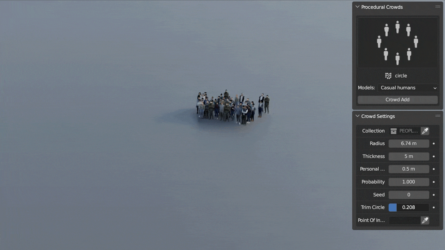 پلاگین بلندر Procedural Crowds