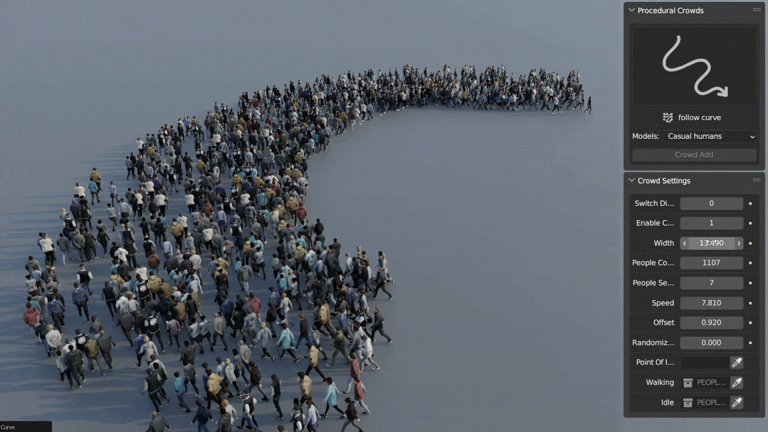پلاگین بلندر Procedural Crowds