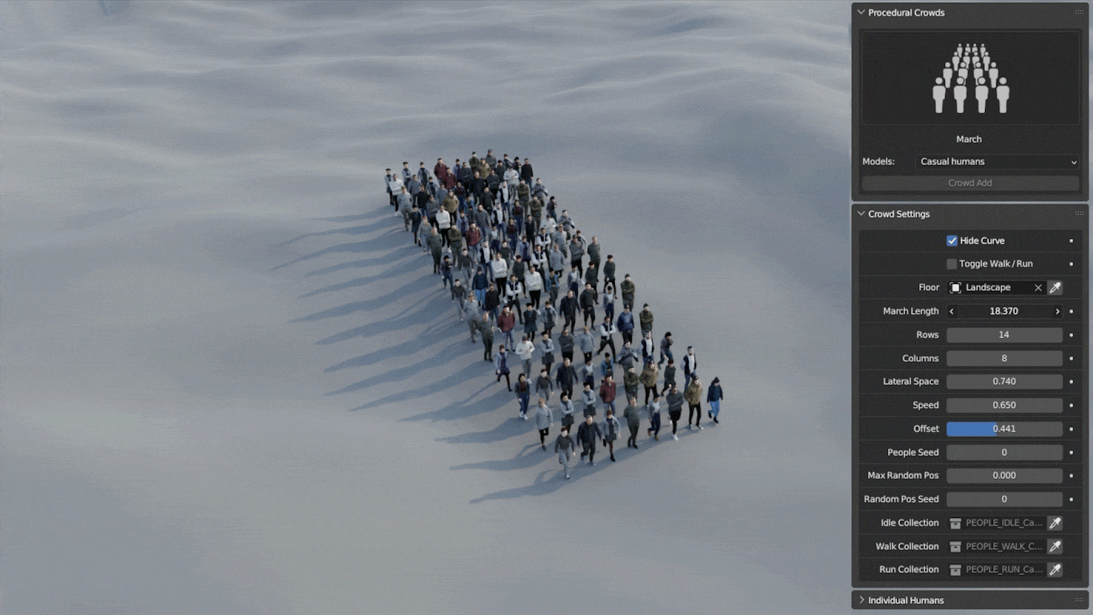 پلاگین بلندر Procedural Crowds
