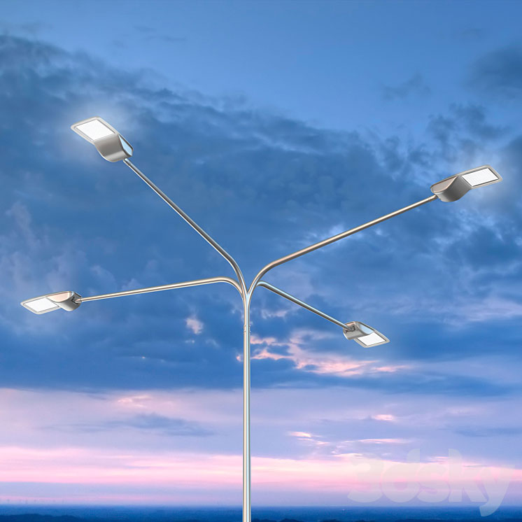 مدل سه بعدی چراغ خیابانی Street Lamp Linden