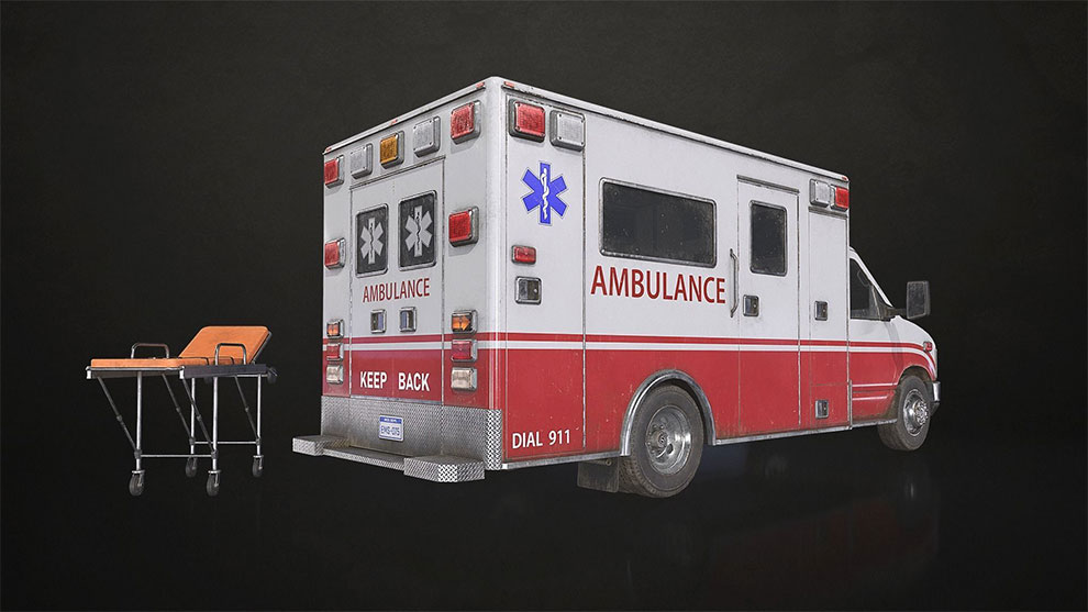 مدل سه بعدی ماشین آمبولانس Ambulance