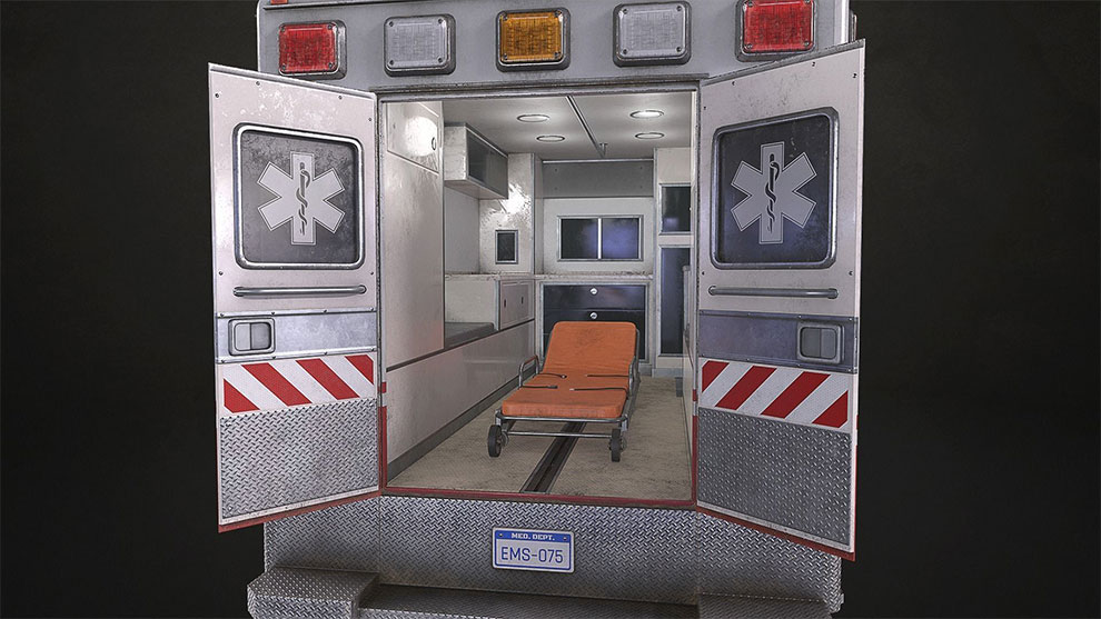 مدل سه بعدی ماشین آمبولانس Ambulance