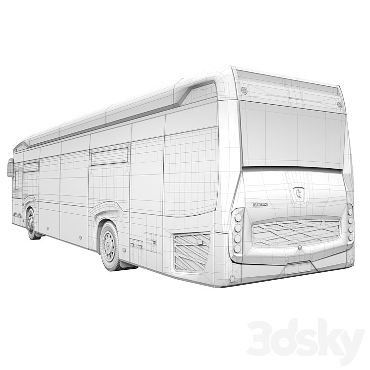 مدل سه بعدی اتوبوس برقی Electrobus Kamaz 6282