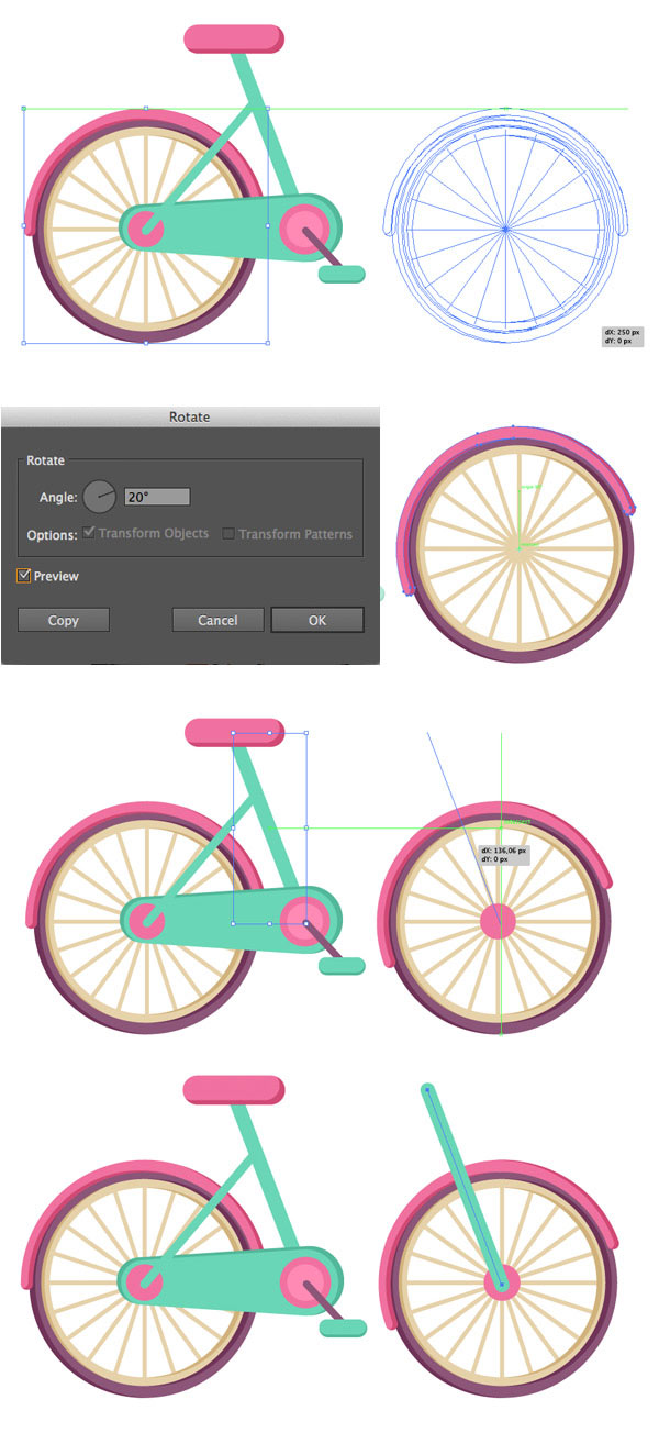 روش ایجاد یک دوچرخه رنگارنگ کودکانه در ادوبی ایلوستریتور