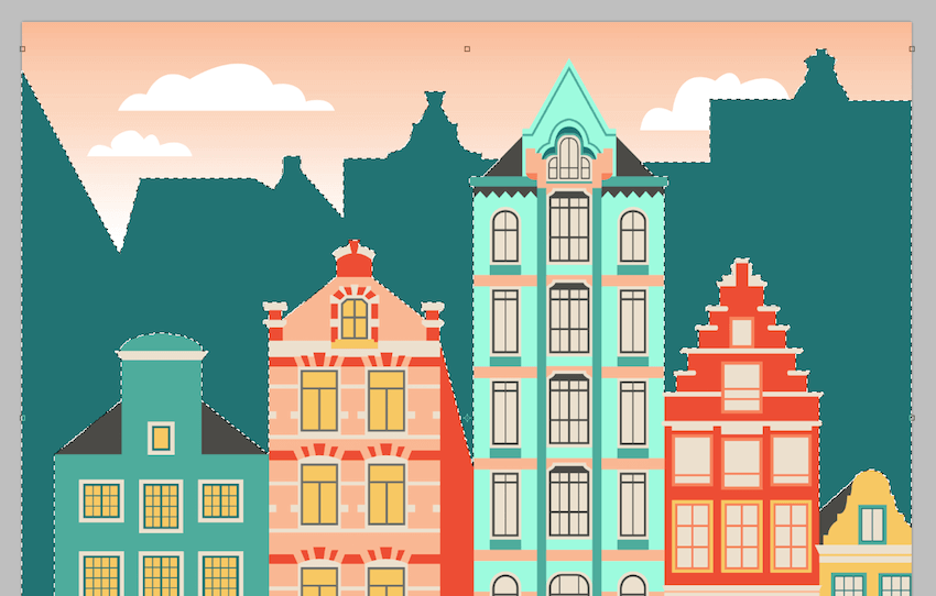 روش ساخت چشم‌اندازی از شهر آمستردام در ایلوستریتور و فتوشاپ