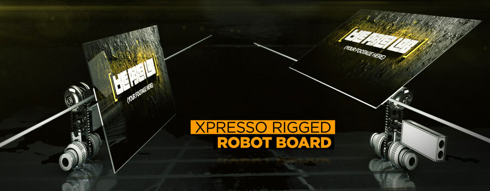 صفحه نمایش ربات، ریگ شده با xpresso