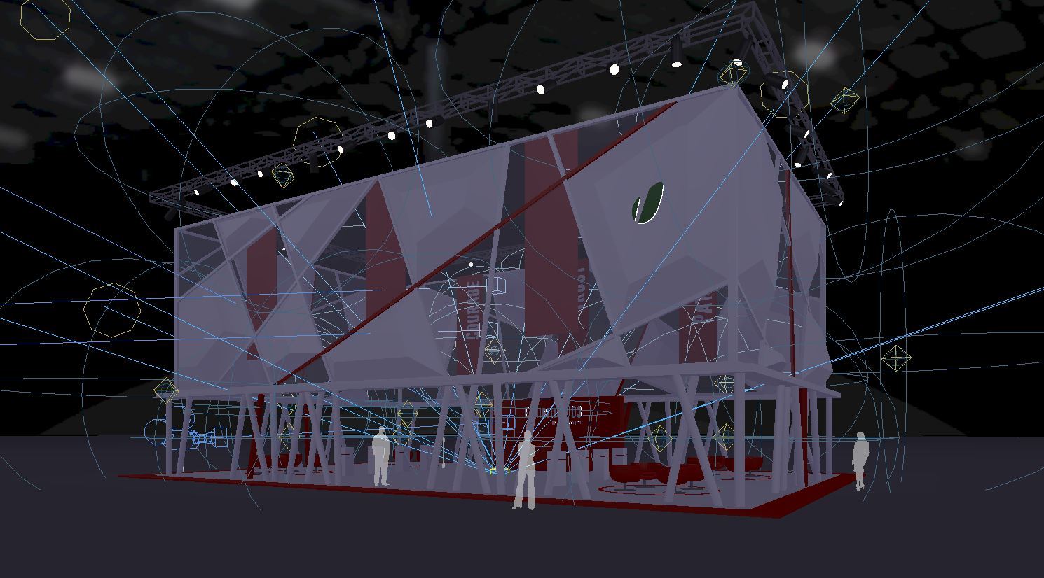 مدل‌ سه بعدی طرح غرفه سالن نمایشگاه